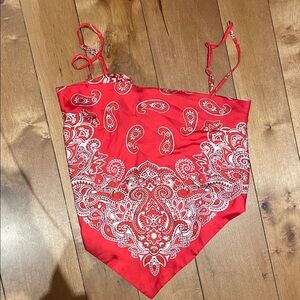 Red Paisley Bandana Handkerchief Top